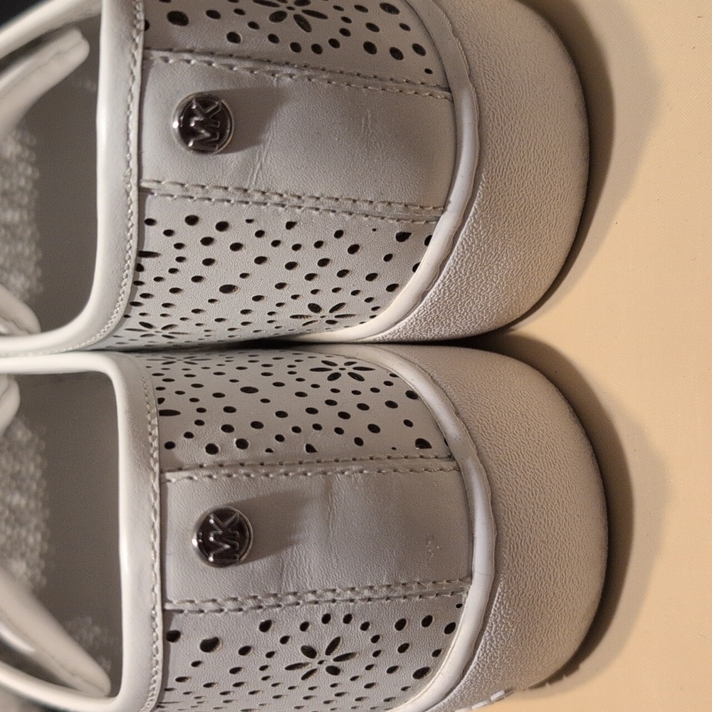 Michael Kors Floral Cutout White Sneakers - Picture 5 of 5